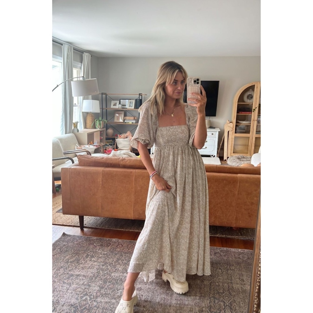 Storia Floral Square Neck Maxi Dress NWT